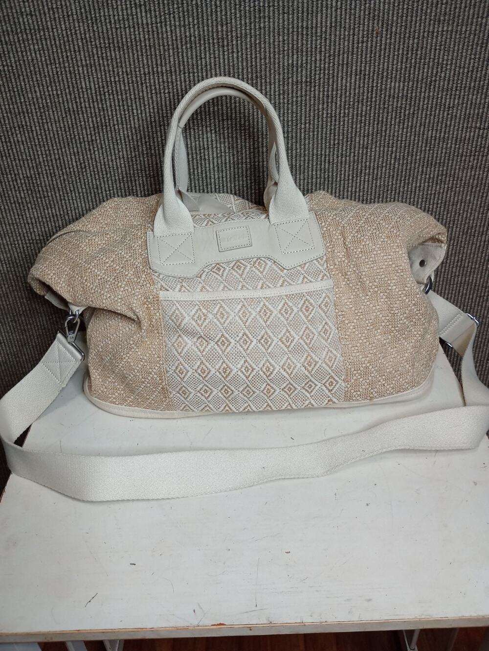 TOMS Woven Mix Weekender Traveler Bag Natural